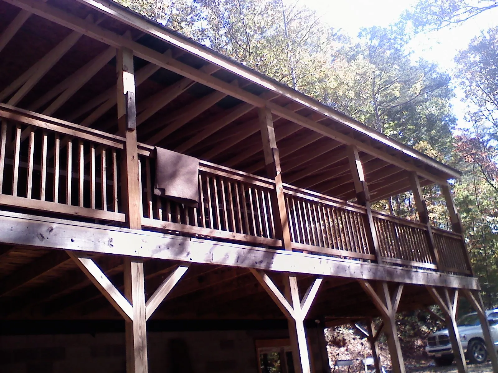 Timber framing under a new elevated porch and deck — Roof Leak Repair in Green Village by Roofing Brothers